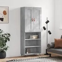 Credenza Grigio Cemento 69,5x34x180 cm in Legno Multistrato 3200045