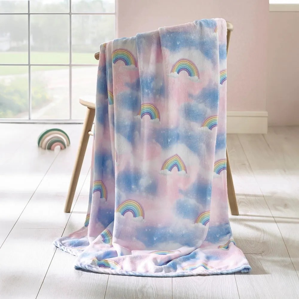 Coperta per bambini blu e rosa in micropile 130x170 cm Candy Unicorn – Catherine Lansfield