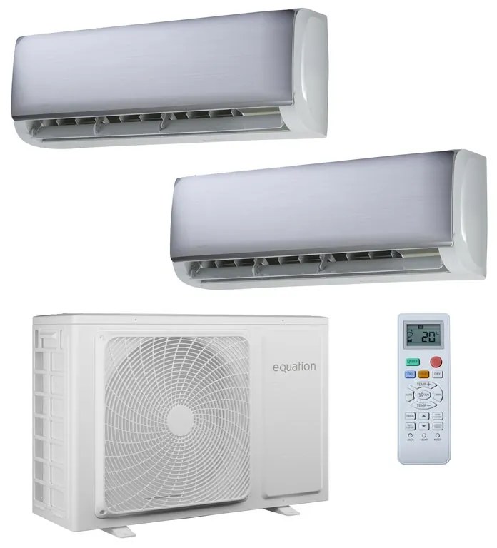 Condizionatore a muro multisplit inverter EQUATION 9K + 12K 17000 BTU classe raffreddamento A++, classe di riscaldamento A+, bianco
