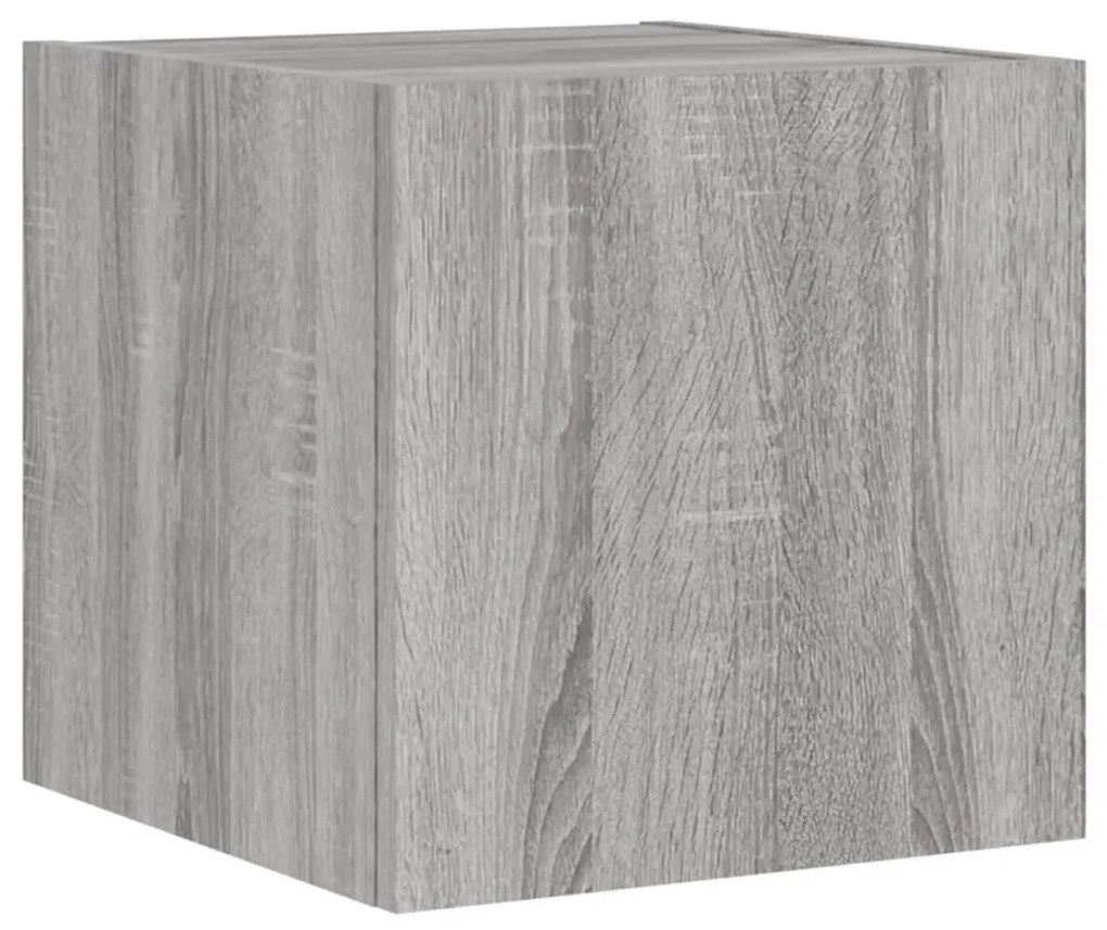 Mobile tv a parete con luci led grigio sonoma 30,5x35x30 cm