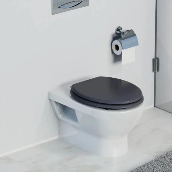 Schütte 80104 - Sedile per WC SPIRIT Antracite con chiusura SoftClose in MDF