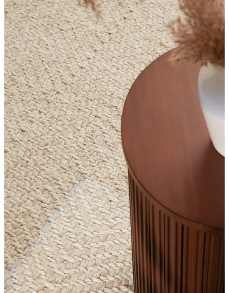 Tappeto color crema e avorio in misto lana tessuto a mano 80x150 cm Majoli – Elle Decoration