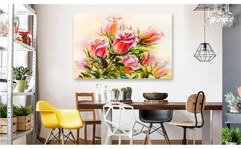 Quadro  Wonderful Roses  Colore Crema, Dimensioni e Misure 120x80