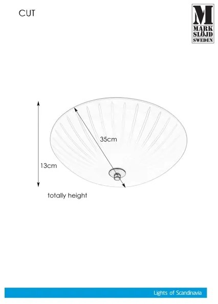 Markslöjd 107758 - Plafoniera CUT 2xE14/40W/230V diametro 35 cm