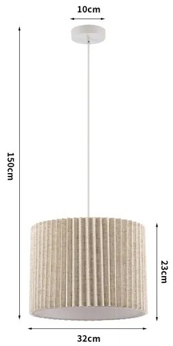 Brilagi - Lampada a sospensione con cavo NORDIC WAVE 1xE27/15W/230V Ø 32 cm lino/bianco