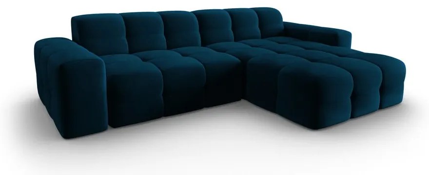 Divano angolare in velluto blu scuro (angolo destro) Kendal - Micadoni Home