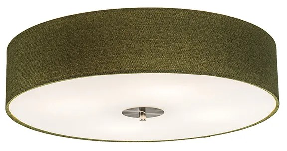 Lampada da soffitto rustica verde 50 cm - Drum Jute