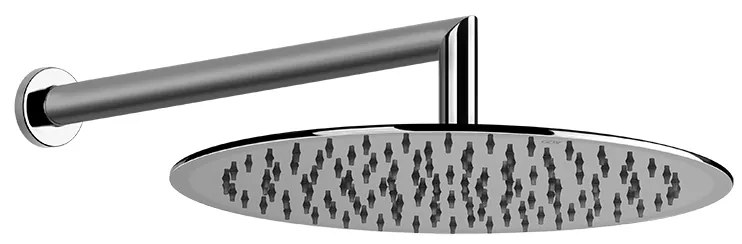 Soffione Doccia 30 cm con braccio a Parete orientabile Anticalcare Mirror Steel Shower 47257 Emporio Gessi