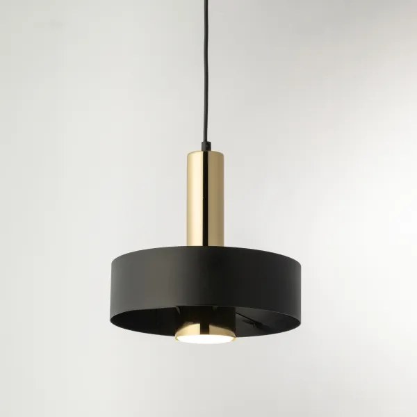 Lampadario a sospensione con filo RIF LUX 1xGX53/12W/230V diametro 25 cm nero/oro