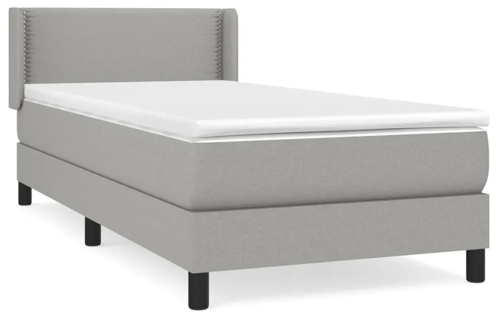Giroletto a molle con materasso grigio chiaro 80x200 cm tessuto