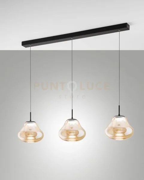 Deva sospensione ambra 3 luci lineare a led cct 2700k - 3000k - 400...