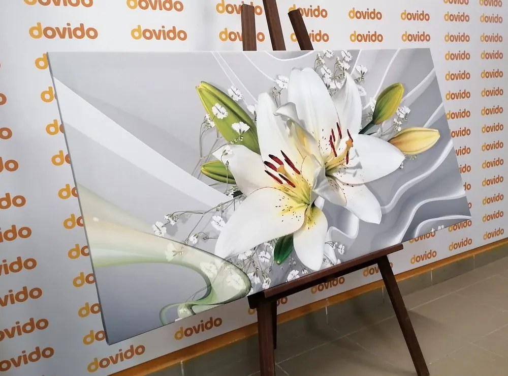 Quadro su tela – Giglio bianco su sfondo interessante