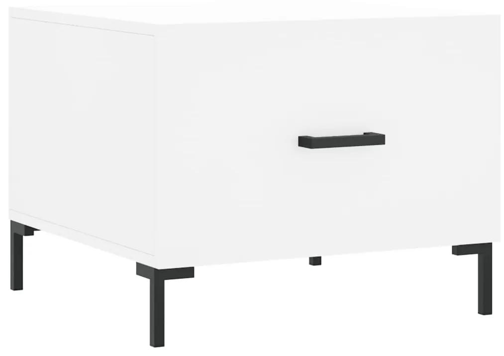 Tavolino da salotto bianco 50x50x40 cm in legno multistrato