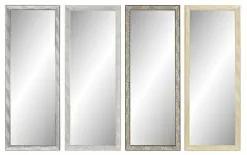 Specchio da parete DKD Home Decor 36 x 2 x 95,5 cm Cristallo Naturale Grigio Marrone Bianco polistirene Tropicale Foglia della