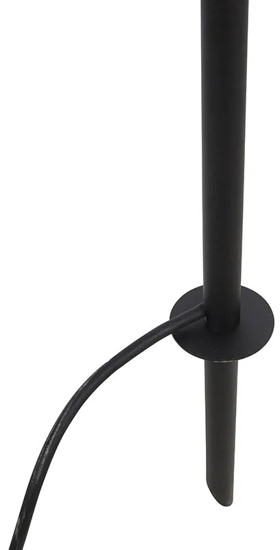 Faretto nero orientabile con cavo e spina da 300 cm IP65 - Basic