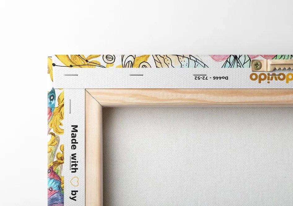 Quadro su tela – Uccellino vintage con fiori