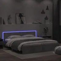 Giroletto con Testiera e LED Grigio Cemento 180x200 cmcod mxl 109501