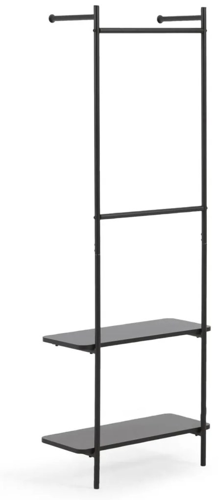 Kave Home - Stand appendiabiti Galatia in melamina e metallo con finitura verniciata nera 60 x 162 cm
