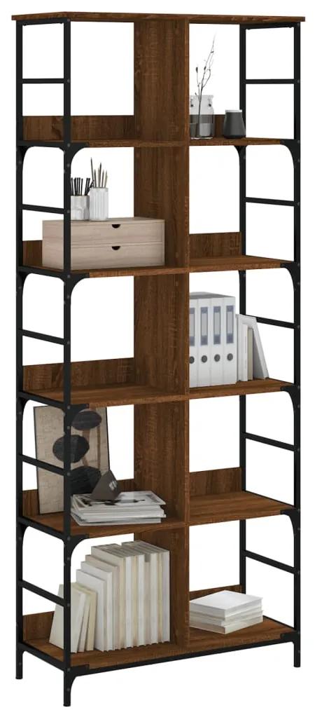Libreria rovere marrone 78,5x33x188,5 cm in legno multistrato