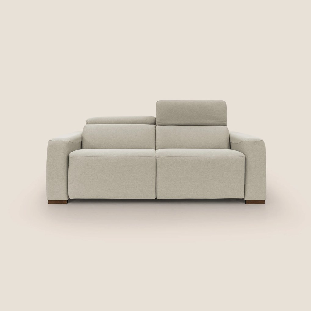 Poseidon divano letto + relax elettrico in tessuto smacchiabile impermeabile T05 panna