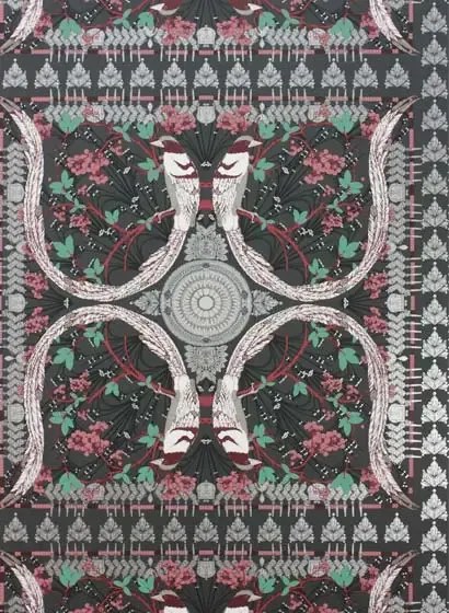 Matthew Williamson Carta da parati Lyrebird - Black