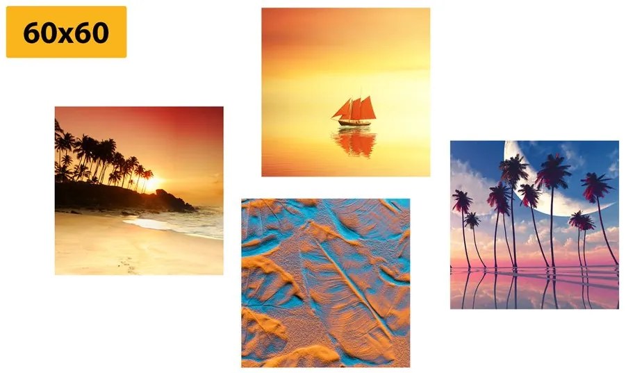 Set di quadri – Mare e spiaggia in colori interessanti