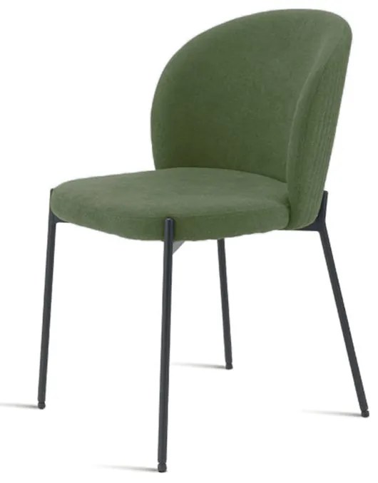 Sedia in tessuto verde - AGATA - box | 2pz