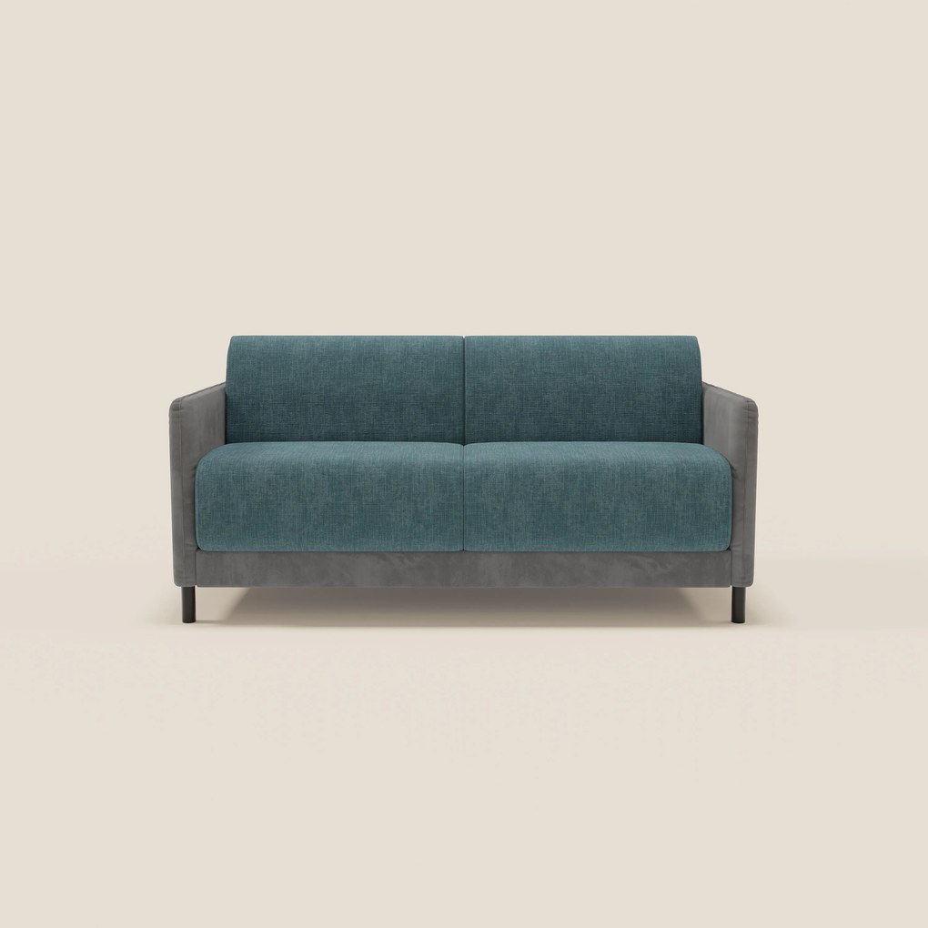 Narciso divano letto desing con materasso H18 cm bicolore con struttura in microfibra smacchiabile e imbottiture in elegante tessuto impermeabile T06