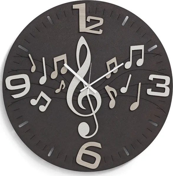 Orologio da parete moderno 30 cm MUSIC in legno laminato RSN