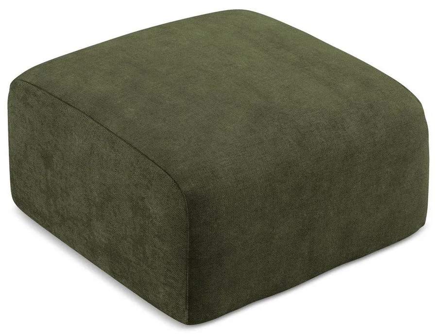 Poggiapiedi verde con rivestimento in ciniglia Leila – Makamii