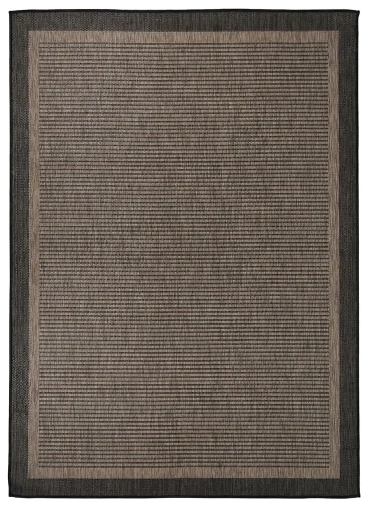 Tappeto Da Esterni A Tessitura Piatta 200x280 Cm Marrone Scuro /