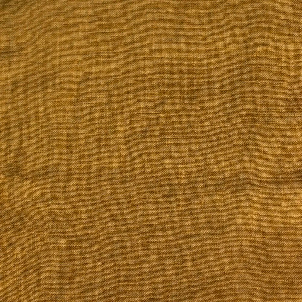 Tenda giallo ocra marrone in lino 140x200 cm Bronze – Linen Tales