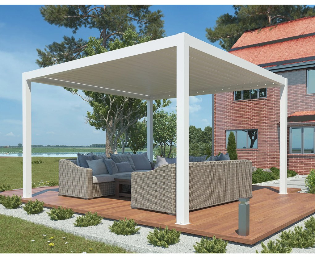 FIREBOLT - pergola bioclimatica motorizzata con led in alluminio 3 x 4 m