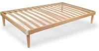 Rete a Doghe in legno di faggio Fissa Una piazza e mezza 125x190 H 32cm 100% Made in Italy