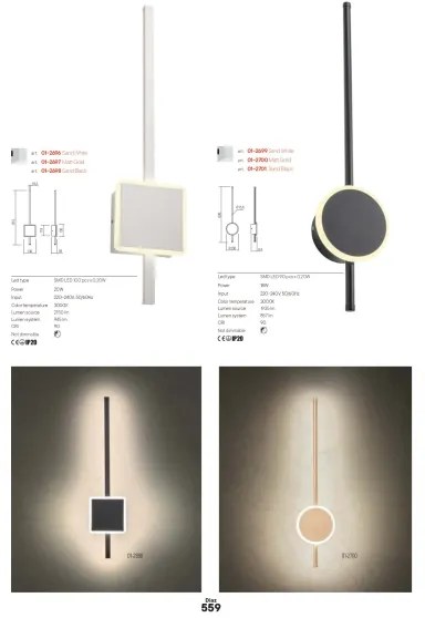 Redo 01-2697 - Applique LED DIAZ LED/20W/230V CRI 90 oro