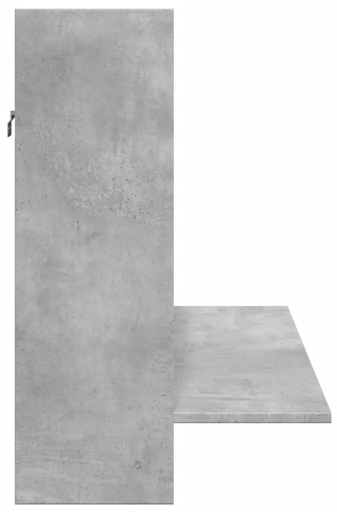 Scrivania a parete grigio cemento 105x48x75cm legno multistrato
