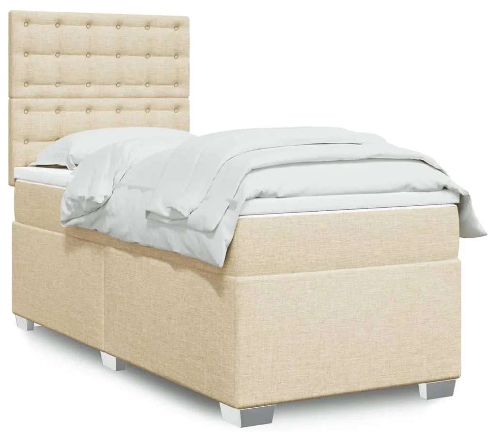 Giroletto A Molle Con Materasso Crema 100x200 Cm İn Tessuto /