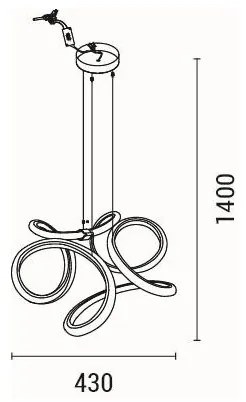 Lampadario LED a sospensione con filo LED/38W/230V 3000K