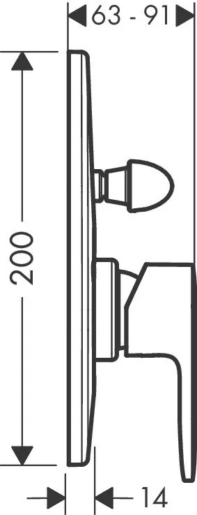 Miscelatore Monocomando doccia ovale Senza Parte Ad Incasso Cromo Hansgrohe Vernis Blend 71449000