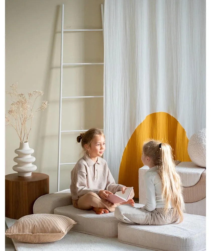 Poltrona per bambini color crema con rivestimento in velluto a coste Flip – Wigiwama