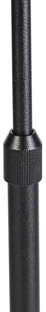 Lampada da terra nera regolabile con paralume marrone chiaro 50 cm - Parte