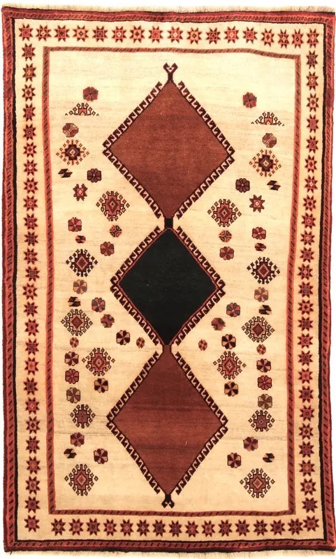 Shiraz Tappeto 120 x 200 Beige (Iran) Annodato A Mano