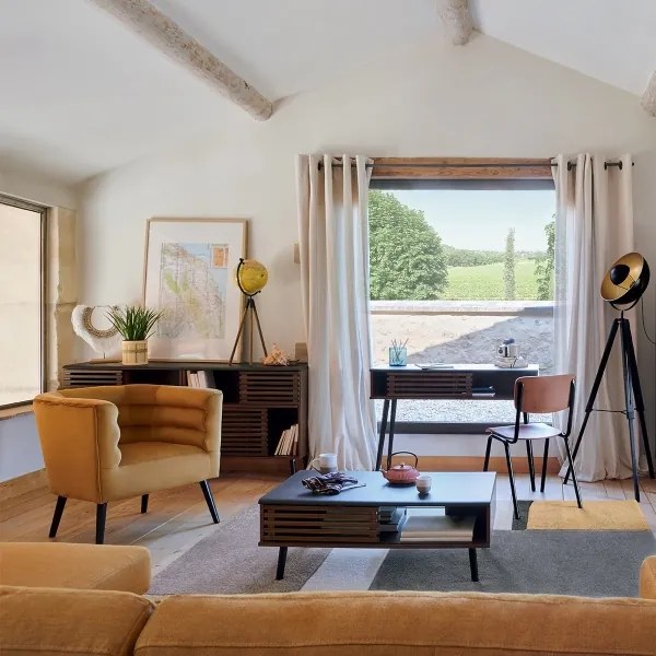 Atmosphera - Lampada con piedistallo LAHTI 1xE27/25W/230V paulownia