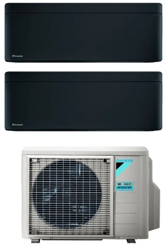 Climatizzatore Condizionatore Daikin Bluevolution Dual Split Inverter serie STYLISH TOTAL BLACKWOOD 7+9 con 2MXM40A R-32 Wi-Fi Integrato 7000+9000