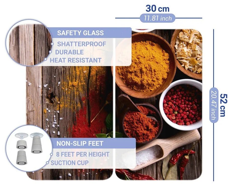 Set di 2 cappe da cucina in vetro con, 52 x 30 cm Spice - Wenko