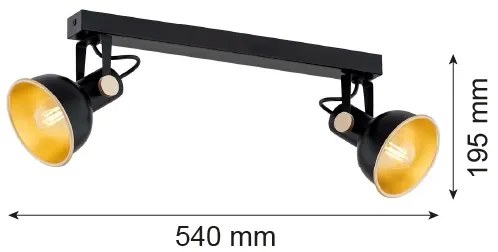 Argon 7142 - Faretto LENORA 2xE14/7W/230V nero