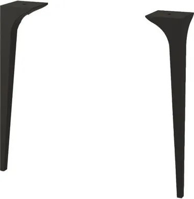 Piedino mobili da bagno (componibile) Domino in legno nero H 39 cm 2 pezzi