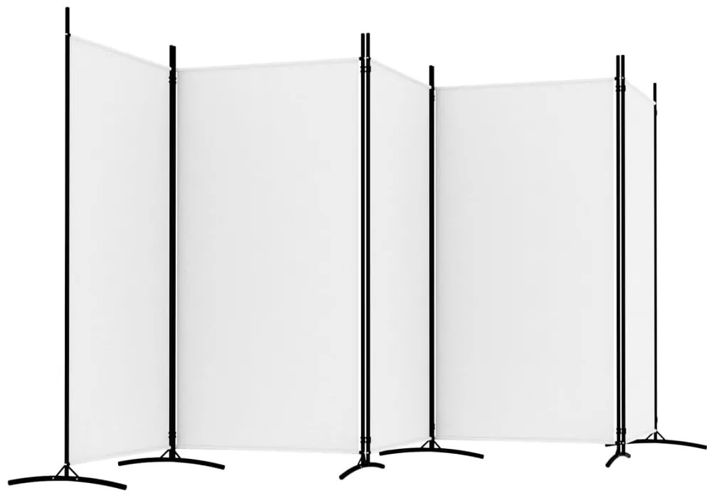 Divisorio a 5 pannelli bianco 433x180 cm tessuto