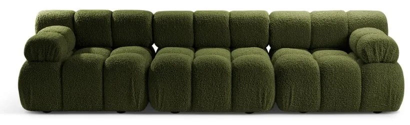 Divano componibile verde in tessuto bouclé 282 cm Bellis - Micadoni Home