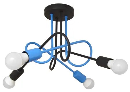 Lampadario a plafone OXFORD 4xE27/15W/230V nero/blu
